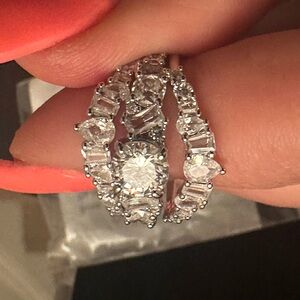 Rodium plated woman’s 3 set rings . Size 6 NWT . Can separate each ring